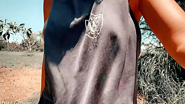 WIFEY dared walking around side boob on public beach