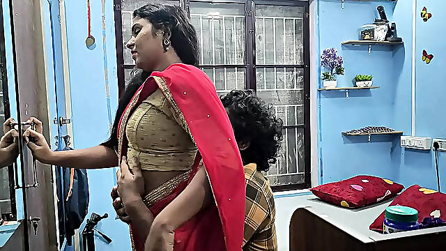 Mallu girl hot red half saree romance and sex with boy friend