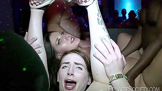 Orgy on the dance floor