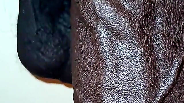Stroking Big Black Uncut Dick Wit Cock Ring