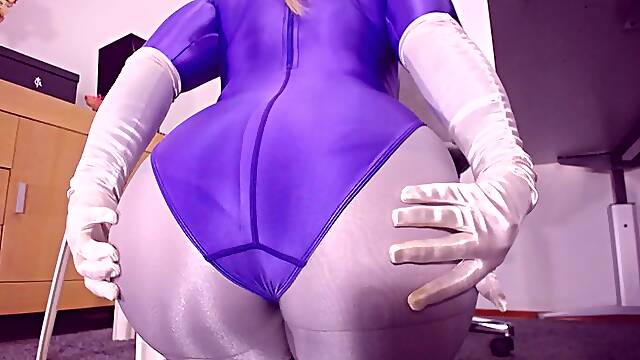 548 Spandex leotard and spandex leggings JOI, lots of cum demands, cum encouragement over big ass in spandex and nylon layers, violet Leohex spandex leotard, wank sign against my ass