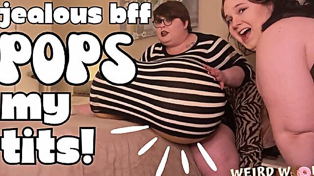 Jealous BFF Pops My Inflatable Tits! (ft BBW Aria) - MP4