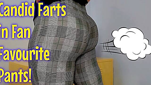 Farting and Hanging Out Casually at Home in Plaid Pants