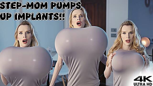 Jealous Step-Mom Blows Up Tits To Impress Step-Son