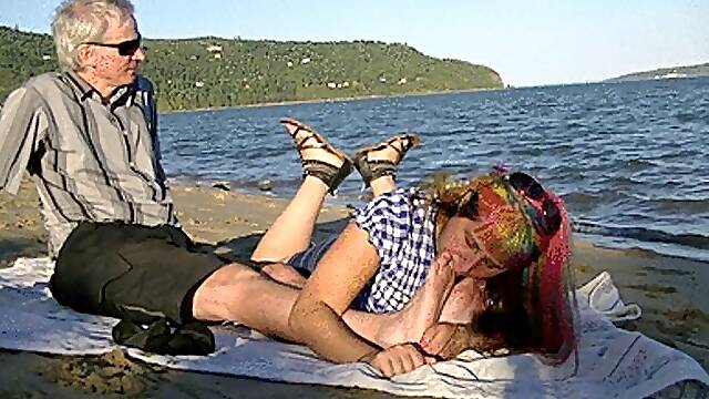 Olga at the beach (mp4)