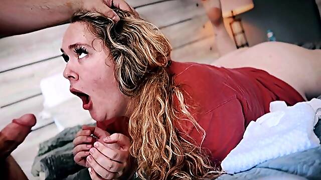 Housewife Wrecked - Celia Ray - tshirt, jeans, keds, tape bondage, Otm gag, blowjob x2, fucking