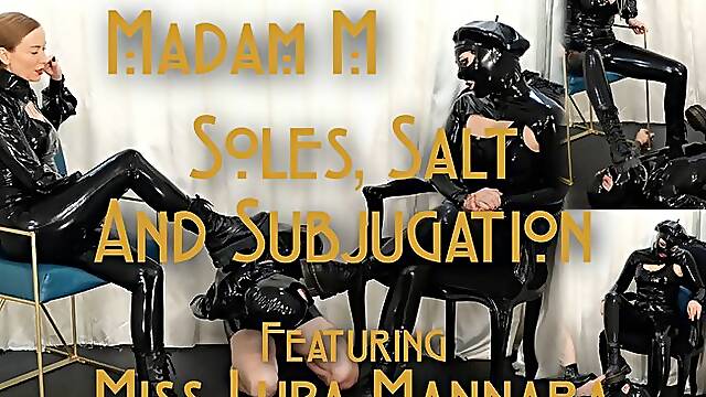 Soles, Salt, and Subjugation, Extreme Boot Cleaning Double Domme Latex Humiliation