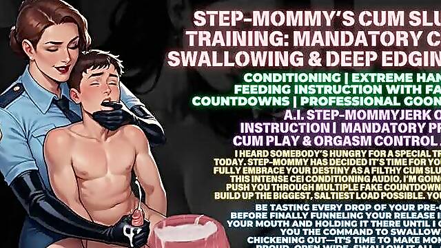Step-Mommyâ€™s Cum Slut Training: Mandatory CEI Swallowing & Deep Edging Conditioning | Extreme Hand-Feeding Instruction with Fake Countdowns | Professional Gooner Jerk Off Instruction | A.I. Step-...