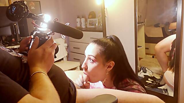 Blowjob, ponytail, swallow