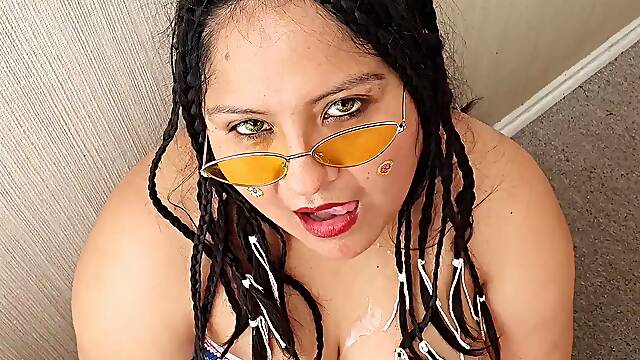 PLUS-SIZE cumpilation: BBW swallows mass of cum like a pro!