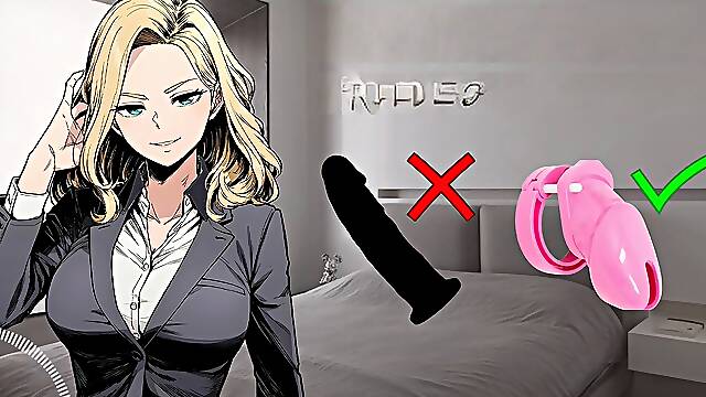 Mi pareja lleva años en castidad. Usamos dildo, su polla ya no hace falta. Relato erótico.