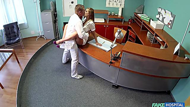 Nurse Alexis gets a hot surprise during her shift at the clinic