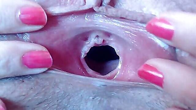 Close up pussy gaping