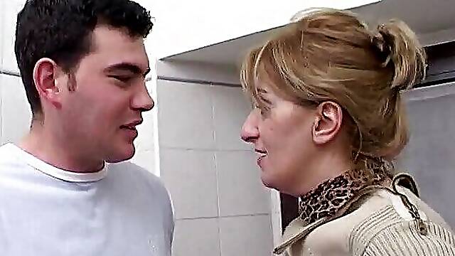 Pino's stepmom in action with her son's friend in Rome