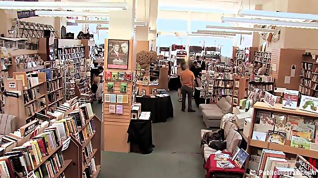 Redheaded Bookworm Gets Humiliated and Fucked in a Bookstore!