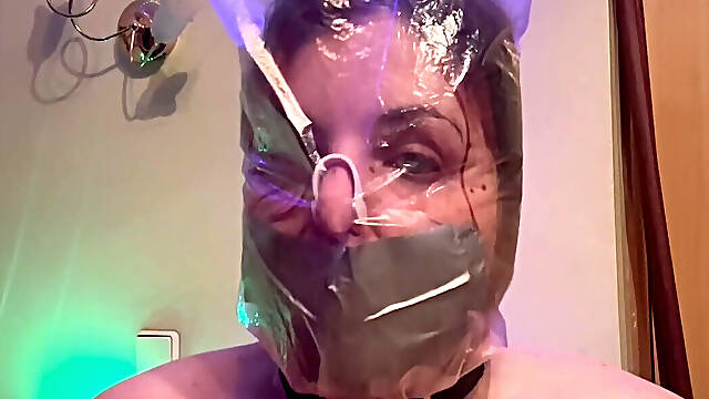 Swimcap, Plastic Bag, Duct Tape and Nose Clamp