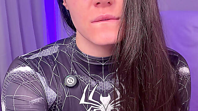 Guided Handjob! Pretty Bossy Spider Woman Controlling Her Handjob...