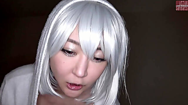 Real Life I Cup Busty Cosplayer Girlfriend - Private Hobby Video with Oil Swallow and Intense Climaxes - Act2